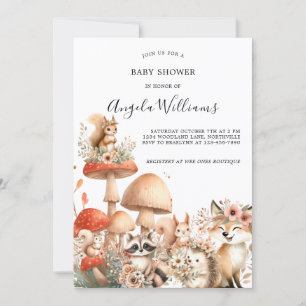 Invitation Baby shower animal de bois mou