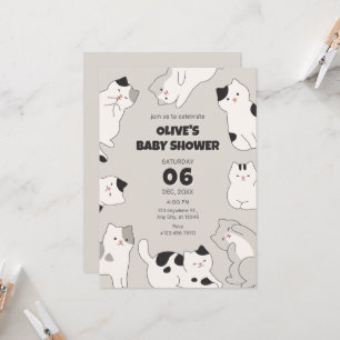 Invitation Baby shower animal de compagnie de chats mignons
