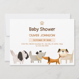 Invitation Baby shower animal de compagnie de chiens mignons