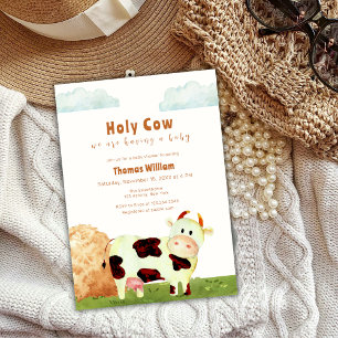 Invitation Baby shower animal de ferme de la vache sainte neu