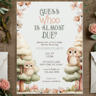 Invitation Baby Shower Animal de la Forêt Chouette