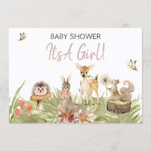 Invitation *~* Baby shower animal de la forêt de bois mou