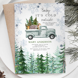 Invitation Baby shower animal de la forêt rustique de cerfs