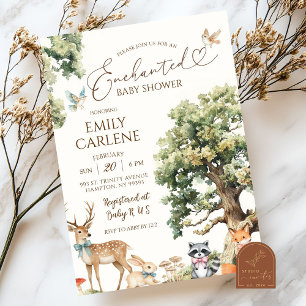 Invitation Baby shower animal forestier enchanté