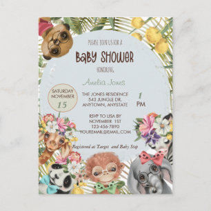 Invitation Baby shower animal Jungle Safari