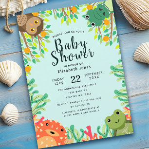 Invitation Baby shower animal marin et marécageux