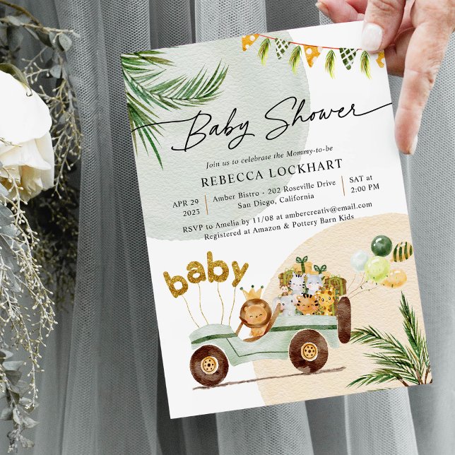 Invitation Baby shower animal mignon moderne (Créateur téléchargé)