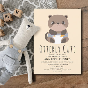 Invitation Baby shower animal Otter Otter Otter
