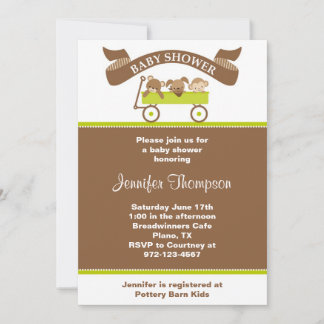 Invitation Baby shower Animal Pals
