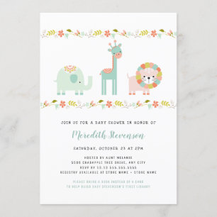 Invitation Baby shower animal sauvage de Boho neutre invitati