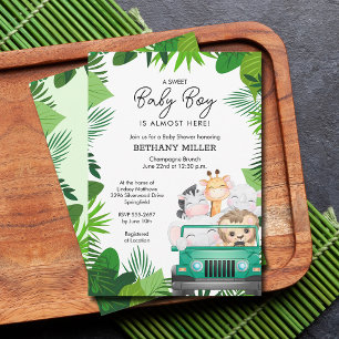 Invitation Baby shower animal sauvage de la Jungle tropicale