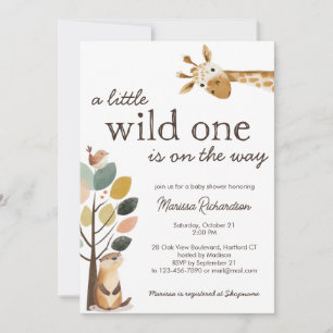 Invitation Baby shower animalier Little Wild One