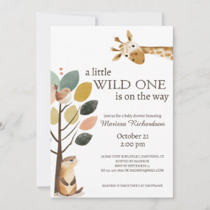 Invitation Baby shower animalier Little Wild One