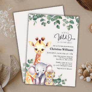 Invitation Baby shower animalier Little Wild One