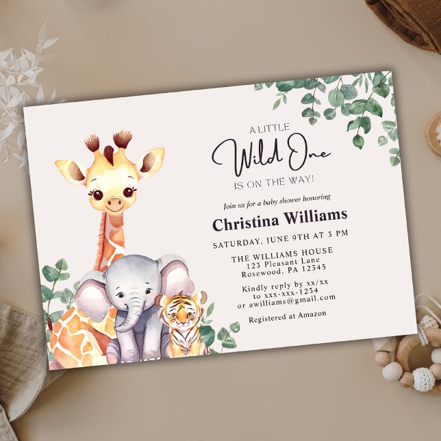 Invitation Baby shower animalier Little Wild One (Créateur téléchargé)