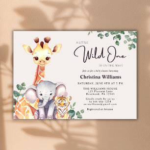 Invitation Baby shower animalier Little Wild One