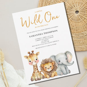 Invitation Baby shower animalier Little Wild One Safari