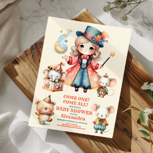 Invitation Baby shower animaliers de cirque