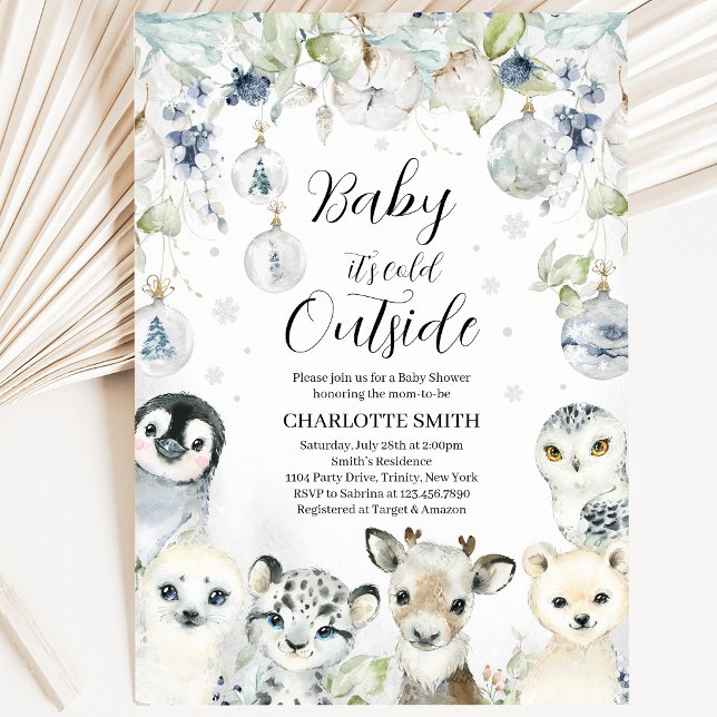 Invitation Baby Shower Animaux Arctiques d'Hiver (Créateur téléchargé)