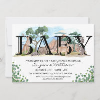 Baby Shower Animaux Australiens Aquarelle 