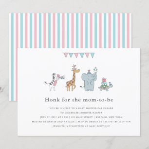 Invitation Baby shower Animaux de fête