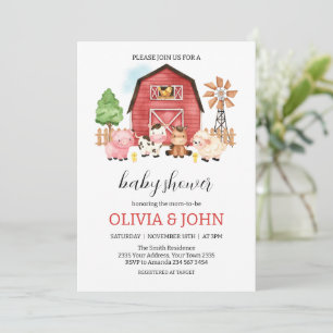 Invitation Baby Shower Animaux de la Ferme