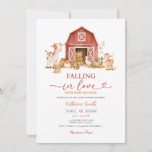 Invitation Baby Shower Animaux de la Ferme d'Automne
