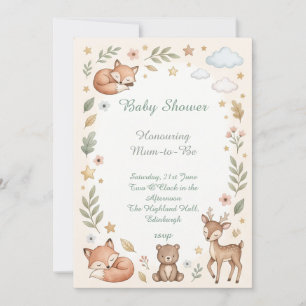 Invitation Baby Shower Animaux de la Forêt