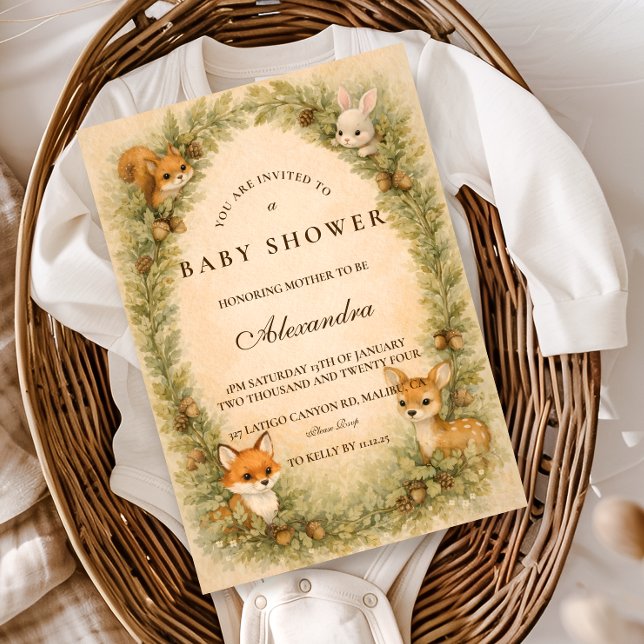 Invitation Baby-Shower Animaux de la Forêt (Créateur téléchargé)