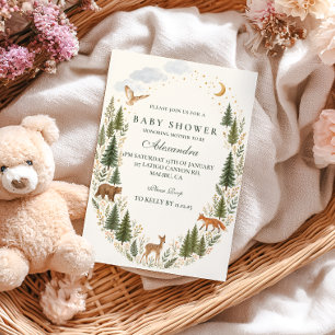 Invitation Baby Shower Animaux de la Forêt