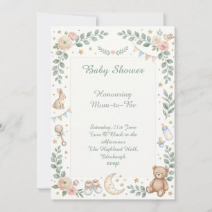 Invitation Baby Shower Animaux de la Forêt