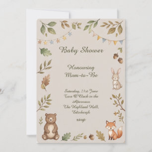 Invitation Baby Shower Animaux de la Forêt