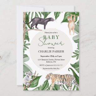 Invitation Baby Shower Animaux de la Jungle