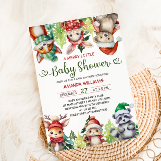 Invitation Baby Shower Animaux de Noël (Créateur téléchargé)