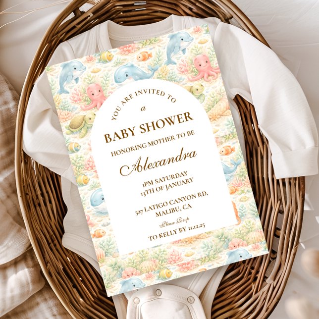 Invitation Baby Shower Animaux Enjoués d'Été (Créateur téléchargé)