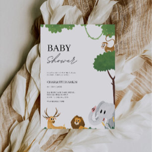 Invitation Baby shower Animaux mariages