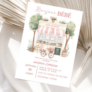 Invitation Baby Shower après-midi Café Parisien