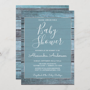 Invitation Baby shower Aqua Blue Beach House