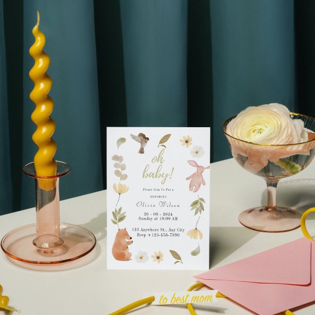 Invitation Baby shower aquarelle (Créateur téléchargé)