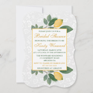 Invitation Baby Shower aquarelle aux citrons siciliens