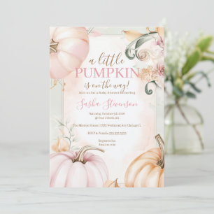 Invitation Baby shower aquarelle citrouille d'automne 
