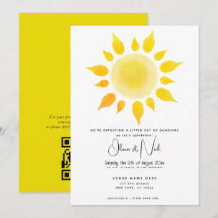 Invitation Baby Shower - Aquarelle Rayon de Soleil