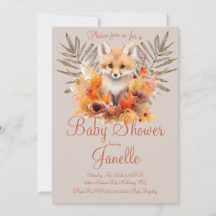 Invitation Baby Shower aquarelle Renard sylvestre