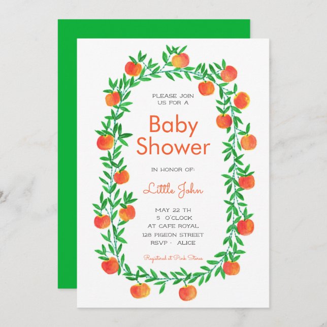 Invitation baby shower | Aquarelle Robin Hood (Devant / Derrière)