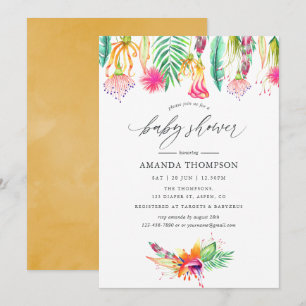 Invitation Baby shower aquatique Tropical Summer Beach