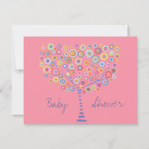 Invitation Baby shower Arbre circulaire Retro