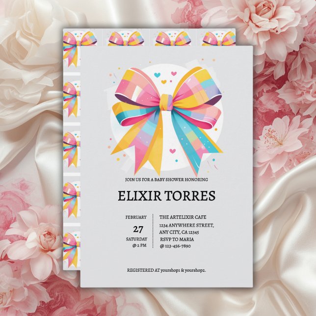 Invitation Baby shower arc-en-ciel (Créateur téléchargé)