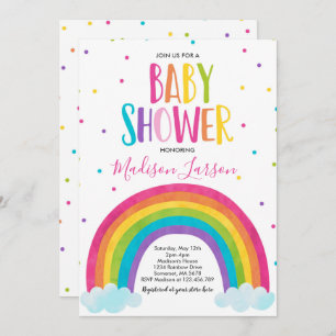 Invitation Baby shower arc-en-ciel Bébé arc-en-cie