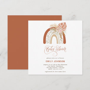 Invitation Baby shower arc-en-ciel Boho