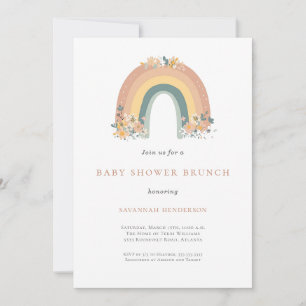 Invitation Baby shower arc-en-ciel Boho